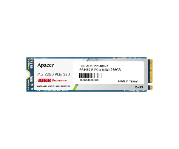 APACER P3480-R PCLE M280 256GB GEN 3x4 NAS SSD #AP256GPP3480-R