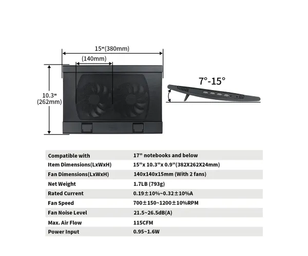DeepCool WIND PAL FS Laptop Cooler