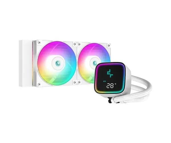 DeepCool LS520 SE Digital White 240mm AIO Liquid Cooler with Status Display