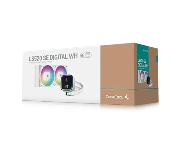 DeepCool LS520 SE Digital White 240mm AIO Liquid Cooler with Status Display