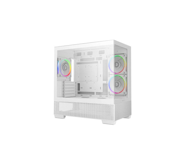 DeepCool CG380 3F WH Panoramic Dual Tempered Glass M-ATX Case