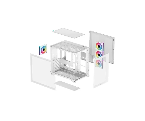 Deepcool CG530 4F WH Mid Tower ATX Gaming Casing with 4 ARGB Fans