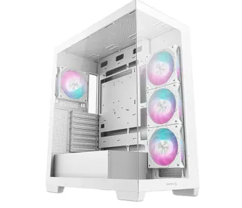 DeepCool CG580 4F WH Panoramic Tempered Glass Panels Single Chamber ATX FISHTANK Case With 4 ARGB Fans
