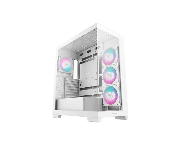 DeepCool CG580 4F WH Panoramic Tempered Glass Panels Single Chamber ATX FISHTANK Case With 4 ARGB Fans