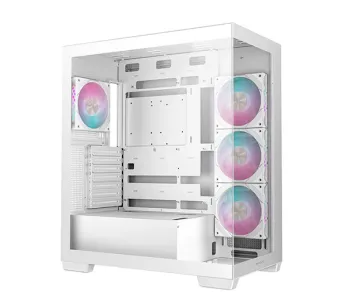 DeepCool CG580 4F WH Panoramic Tempered Glass Panels Single Chamber ATX FISHTANK Case With 4 ARGB Fans