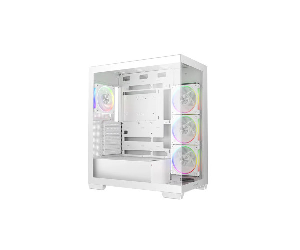 DeepCool CG580 4F V2 WH Panoramic Glass Panels Single Chamber ATX Fishtank Case with 4 ARGB PWM Fans