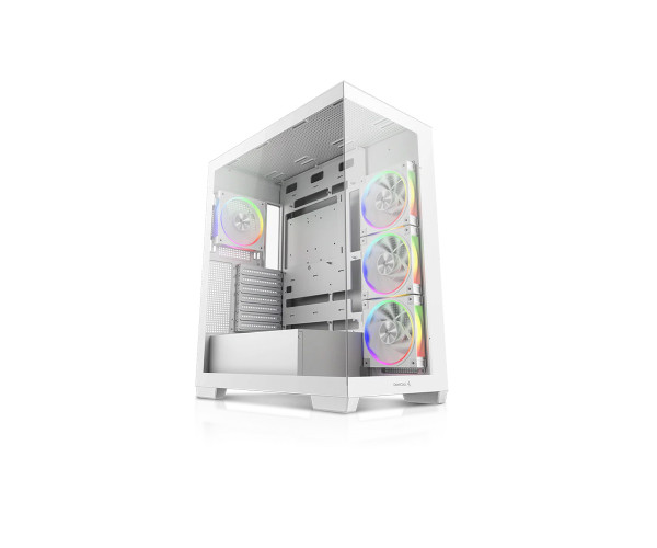 DeepCool CG580 4F V2 WH Panoramic Glass Panels Single Chamber ATX Fishtank Case with 4 ARGB PWM Fans