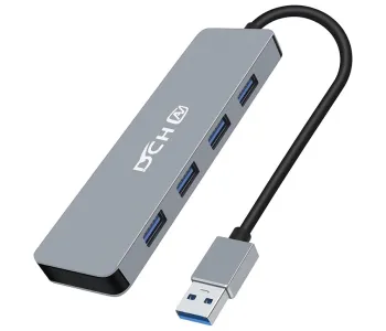 Dtech DCH-2947 USB Male to Quad USB 3.0 Female Grey HUB