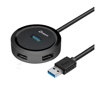 Dtech DT-3309 USB3.0 4Port 1.2 Meter Black Hub