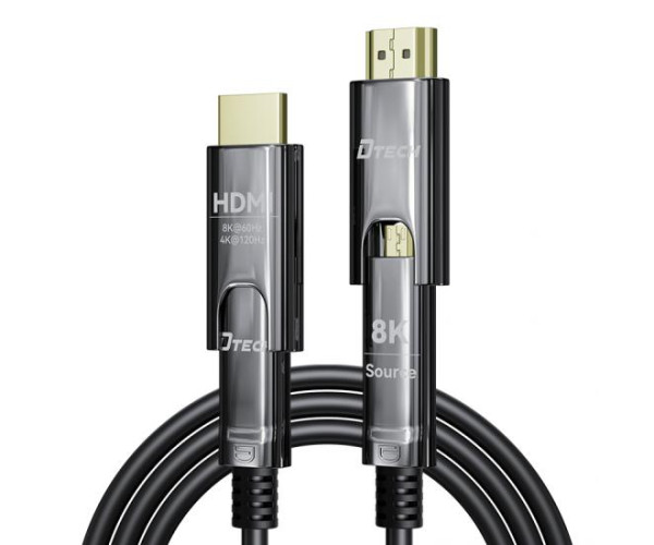 DTECH DT-HF3020 D-A SUPPORT HDMI TO HDMI 8K FIBER OPTIC CABLE 20M 