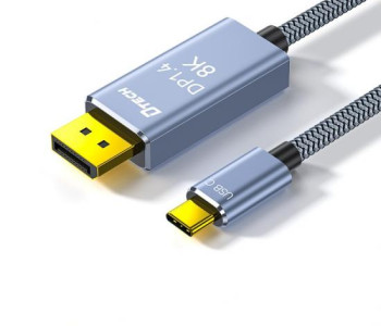 Dtech TB-2917 USB Type-C Male to DP Male 3 Meter Space Gray Cable
