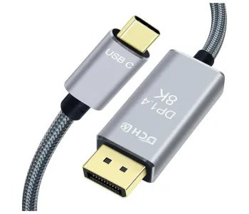 Dtech DCH-2917 USB Type-C Male to DP Male 1 Meter Space Gray Cable