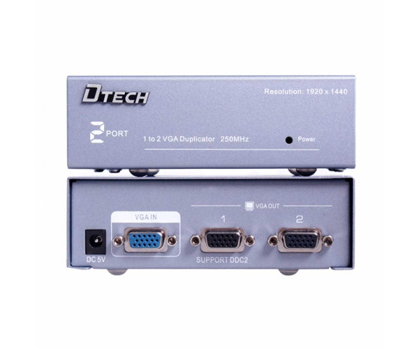 Dtech DT-7252 1 to 2 250MHZ VGA Splitter