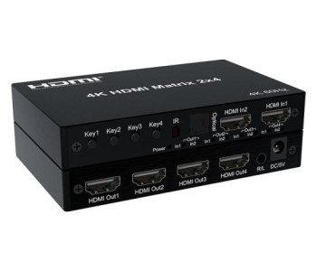 Dtech DT-7224W 2 Input 4 Output HDMI Matrix Switch