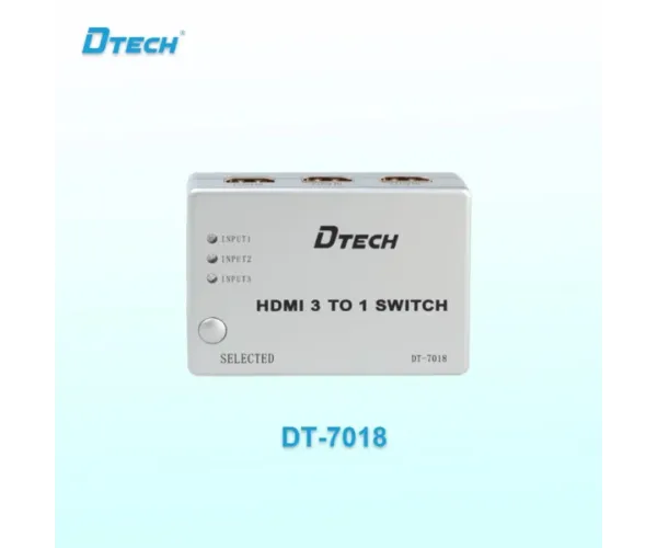 Dtech DT-7018 3 In 1 Out HDMI SWITCH Support 1080p And 3D