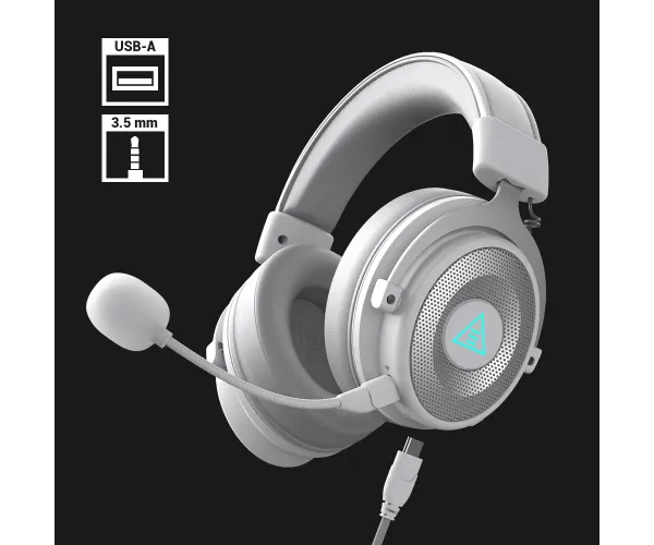 EKSA E900 Pro White 7.1 Virtual Surround Sound Gaming Headset