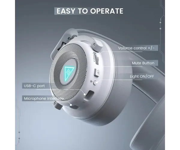 EKSA E900 Pro White 7.1 Virtual Surround Sound Gaming Headset