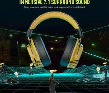 EKSA E900 Pro Yellow 7.1 Virtual Surround Sound Gaming Headphone