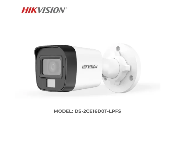 Hikvision DS-2CE16D0T-LPFS 2MP Smart Hybrid Light Audio Fixed Mini Bullet Camera