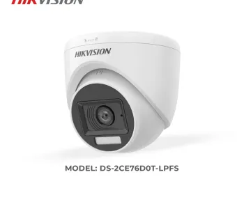 Hikvision DS-2CE76D0T-LPFS 2MP Smart Hybrid Light Audio Fixed Turret Camera