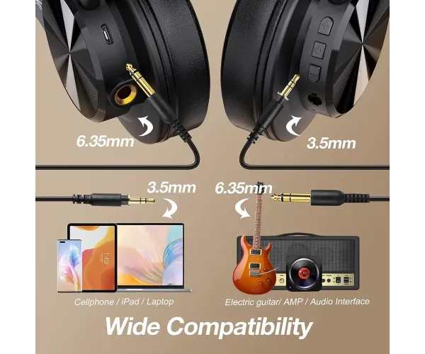 OneOdio Fusion A70 Black Wireless Over Ear Headphones