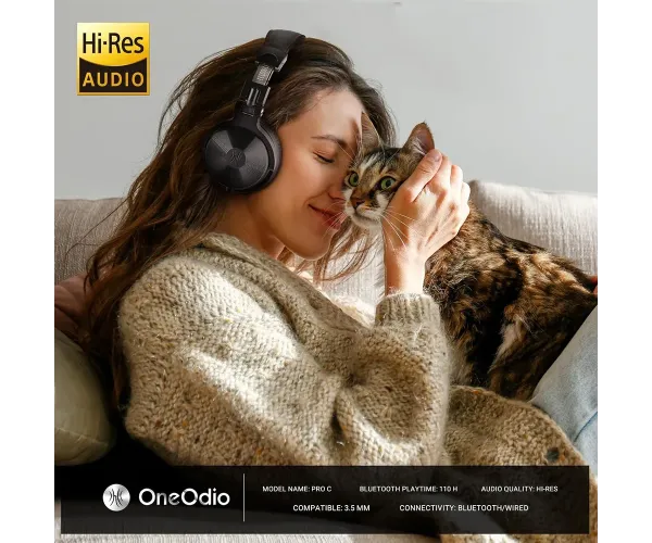 OneOdio Studio Wireless Pro C Black Bluetooth Headphones