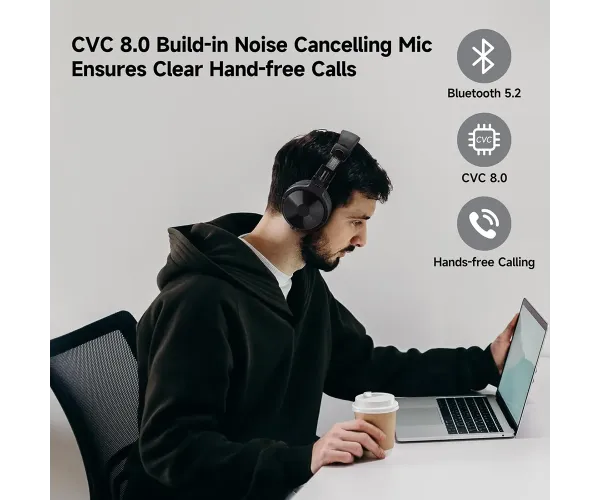 OneOdio Studio Wireless Pro C Black Bluetooth Headphones