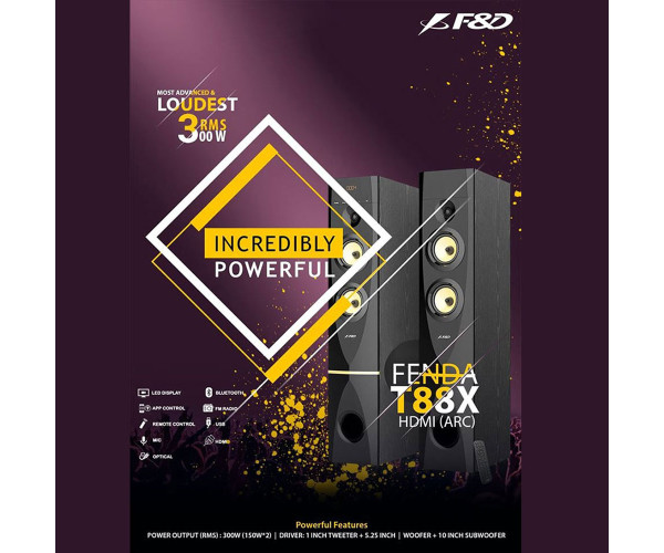 F&D T-88X 2.0 Channel Bluetooth Home Theater Speaker