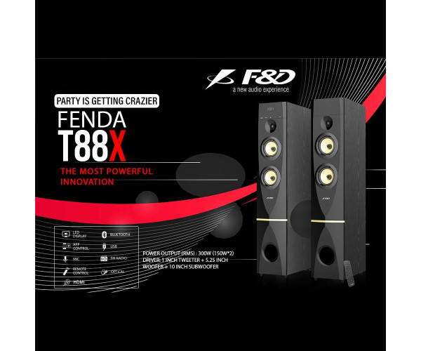 F&D T-88X 2.0 Channel Bluetooth Home Theater Speaker