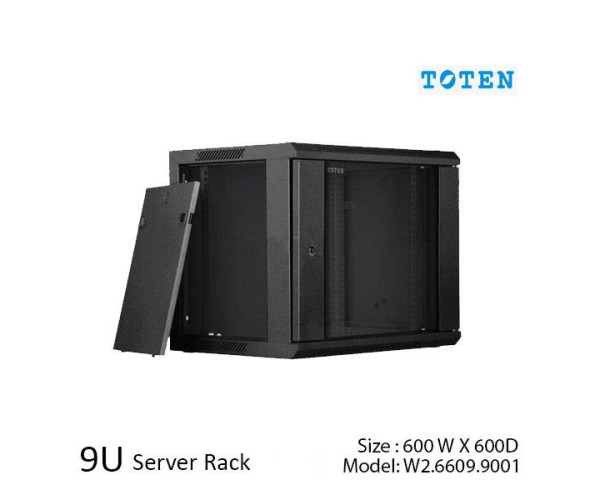 TOTEN 9U Wall Mount Server Cabinet (Glass Door)