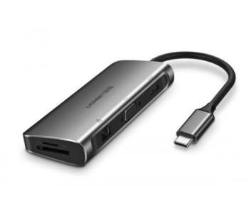 UGREEN 40873 TYPE-C TO HDMI+VGA+RJ45 GIGA+USB3.0x3+SDTF+