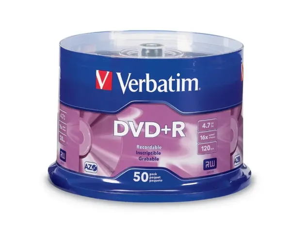 VERBATIM DVD+R AZO 4.7GB 16X 50PCS CAKE BOX