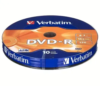 VERBATIM DVD-R 4.7GB 16X 10PCS CAKE BOX 