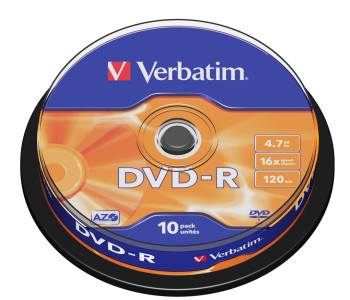 VERBATIM DVD-R 4.7GB 16X 10PCS CAKE BOX #43523