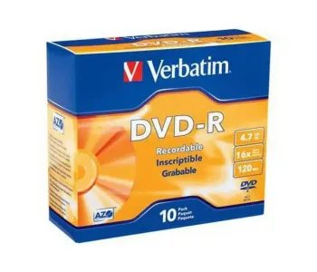 Verbatim DVD-R 4.7GB 16X 10PK Slim Case