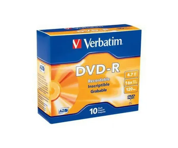 Verbatim DVD-R 4.7GB 16X 10PK Slim Case