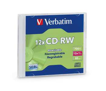 VERBATIM CD-RW 700MB 12X 10PK SLIM CASE