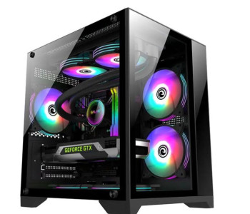 Wintech SKYVIEW X2 BK M-ATX Gaming Case with 7 ARGB Fan and 350W PSU
