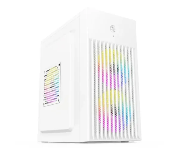 Wintech PRO BOX MESH V2 WH Mini Tower White Micro-ATX Desktop Case With PSU