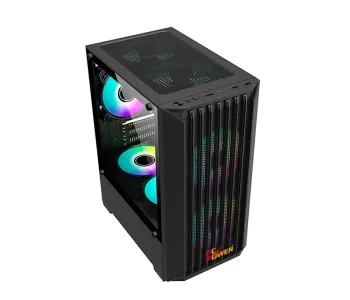 PC POWER DARK BREEZE MESH GAMING CASING BK WITH 3 ARGB FAN and 230W PSU