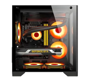 PC POWER ICE CUBE BK M-ATX GAMING CASING WITH 3 ARGB FAN and 350W POWER SUPPLY