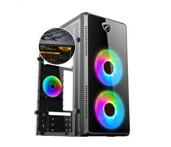 PC POWER PULSE FIRE X2 CASING WITH 3 FANS and 200W POWER SUPPLY