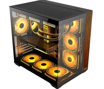 PC POWER DARK WOOD Casing With 7 FANS and 650W PSU  