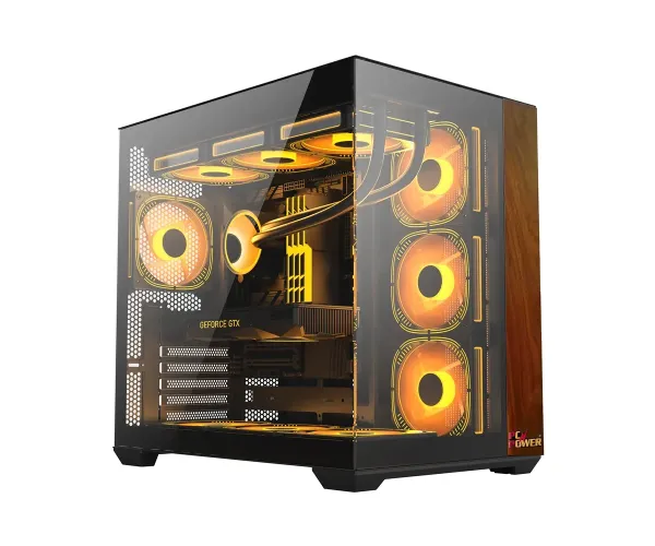 PC POWER DARK WOOD Casing With 10 FANS 