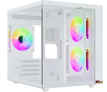 PC POWER ICE CUBE MINI V2 WH Casing With 5 FANS and 650W PSU  