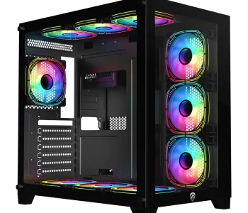 PC Power ICEBERG V2 Black With 650W PSU AND 10 FANS Gaming Case