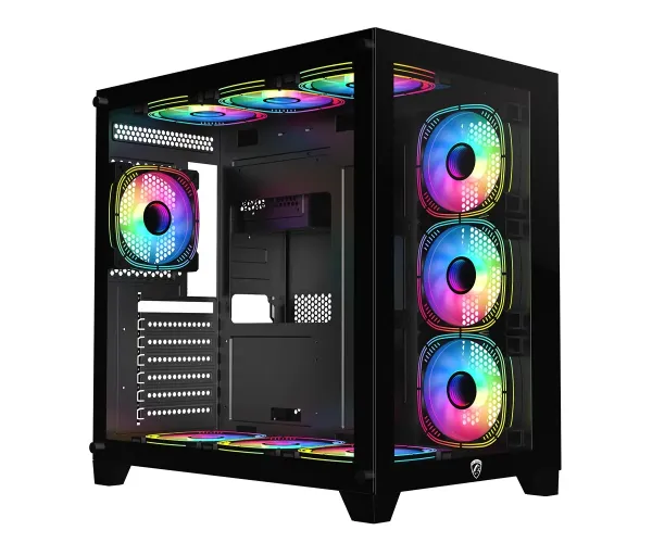 PC Power ICEBERG V2 Black With 650W PSU AND 10 FANS Gaming Case