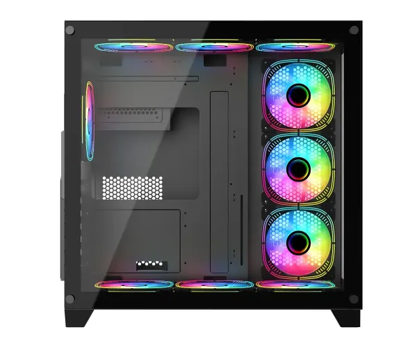 PC Power ICEBERG V2 Black With 650W PSU AND 10 FANS Gaming Case