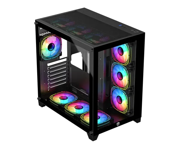 PC Power ICEBERG V2 Black With 650W PSU AND 10 FANS Gaming Case