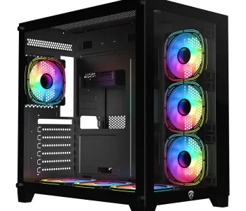 PC Power ICEBERG V2 black WITH 650W PSU AND 7 FANS Gaming case